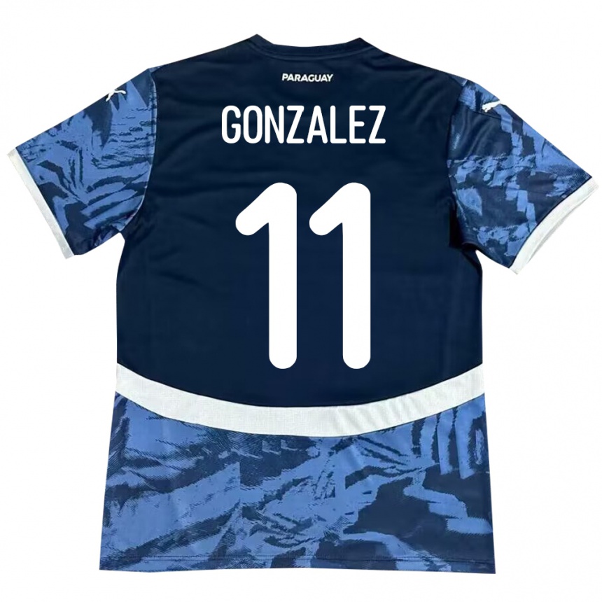 Hombre Fútbol Camiseta Paraguay Enso González #11 Azul 2ª Equipación 24-26 Argentina