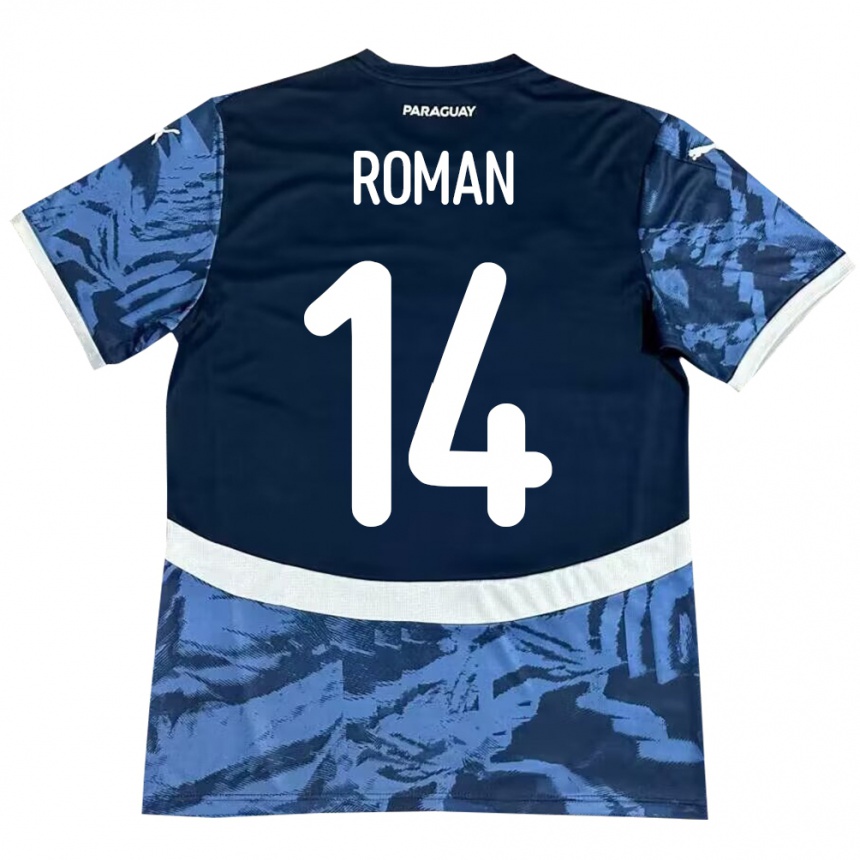 Hombre Fútbol Camiseta Paraguay Fernando Román #14 Azul 2ª Equipación 24-26 Argentina