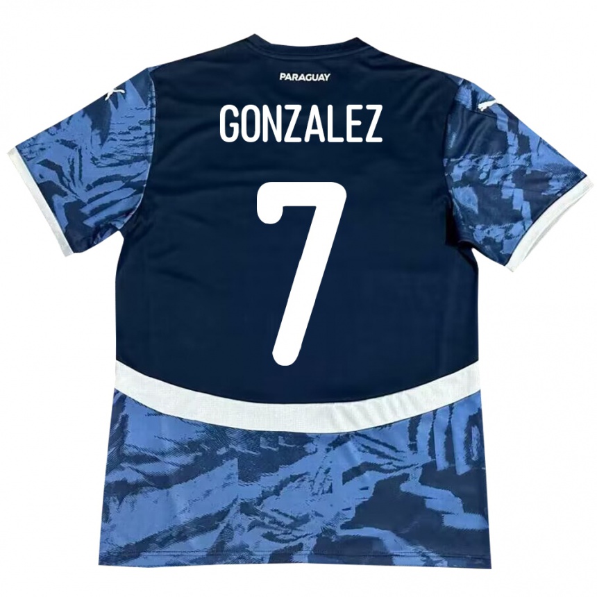 Hombre Fútbol Camiseta Paraguay Diego González #7 Azul 2ª Equipación 24-26 Argentina