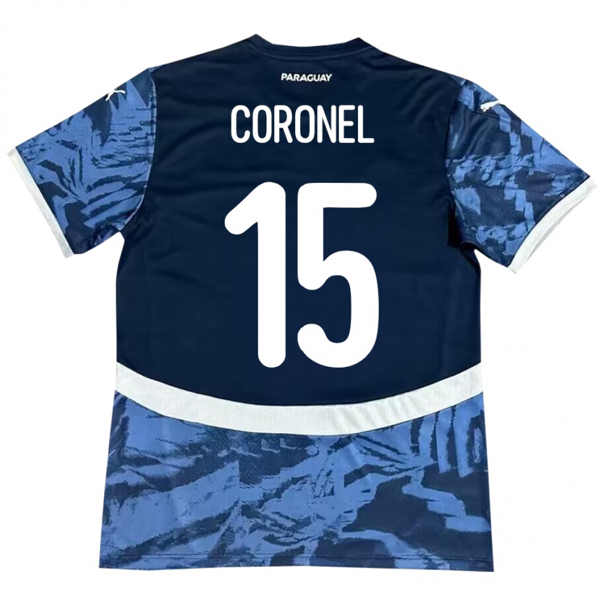 Hombre Fútbol Camiseta Paraguay Éver Coronel #15 Azul 2ª Equipación 24-26 Argentina