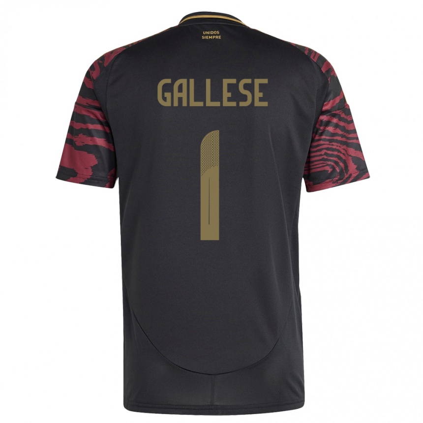 Hombre Fútbol Camiseta Perú Pedro Gallese #1 Negro 2ª Equipación 24-26 Argentina