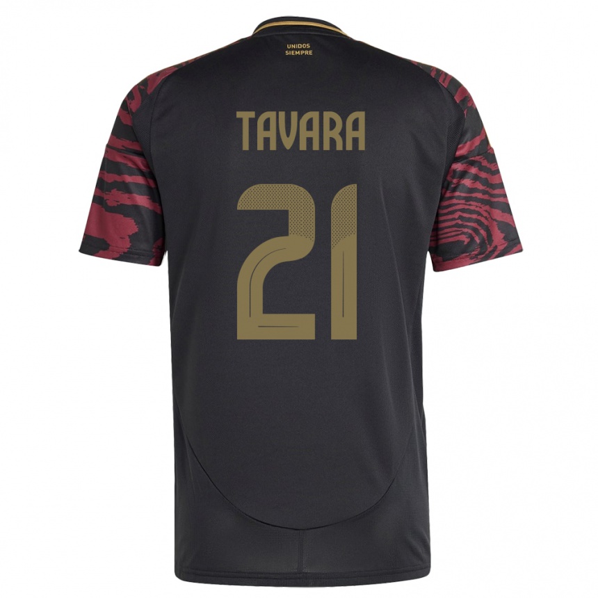 Hombre Fútbol Camiseta Perú Martín Távara #21 Negro 2ª Equipación 24-26 Argentina