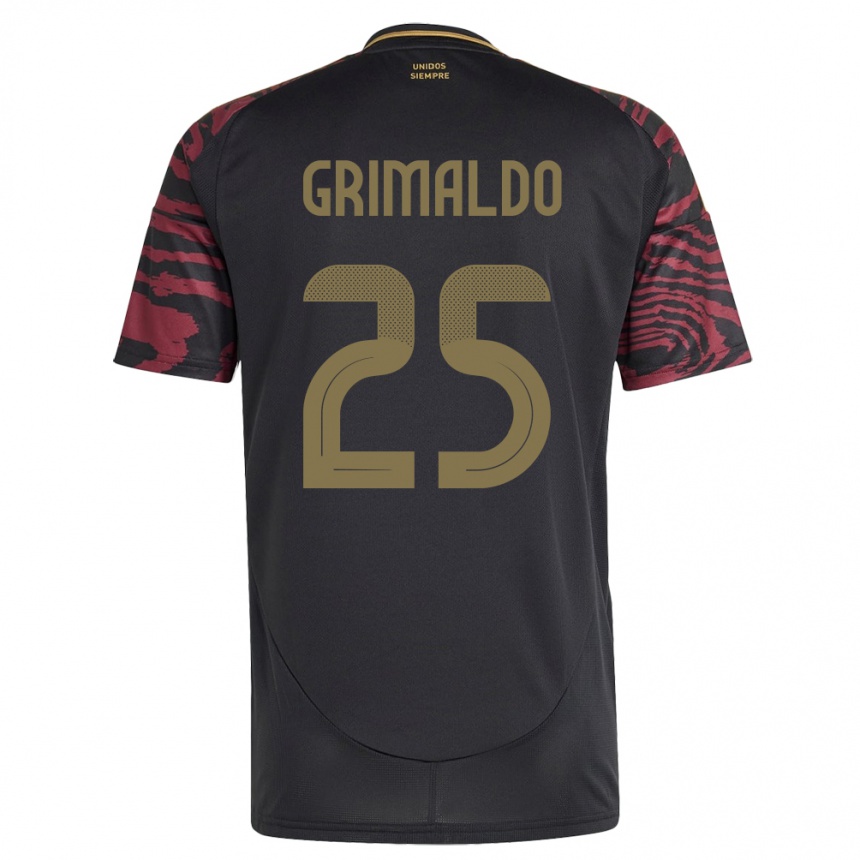 Hombre Fútbol Camiseta Perú Joao Grimaldo #25 Negro 2ª Equipación 24-26 Argentina