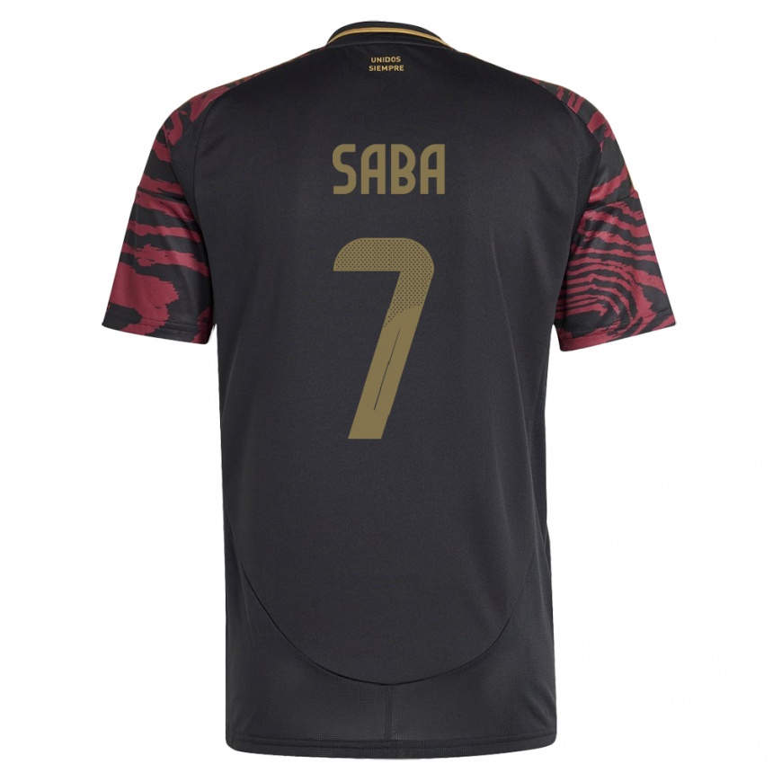 Hombre Fútbol Camiseta Perú Emilio Saba #7 Negro 2ª Equipación 24-26 Argentina