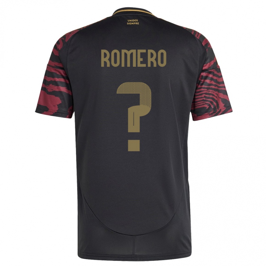 Hombre Fútbol Camiseta Perú José Romero #0 Negro 2ª Equipación 24-26 Argentina