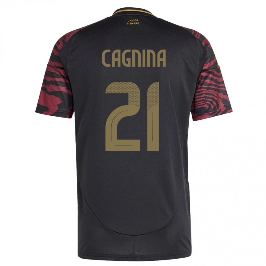 Hombre Fútbol Camiseta Perú Grace Cagnina #21 Negro 2ª Equipación 24-26 Argentina