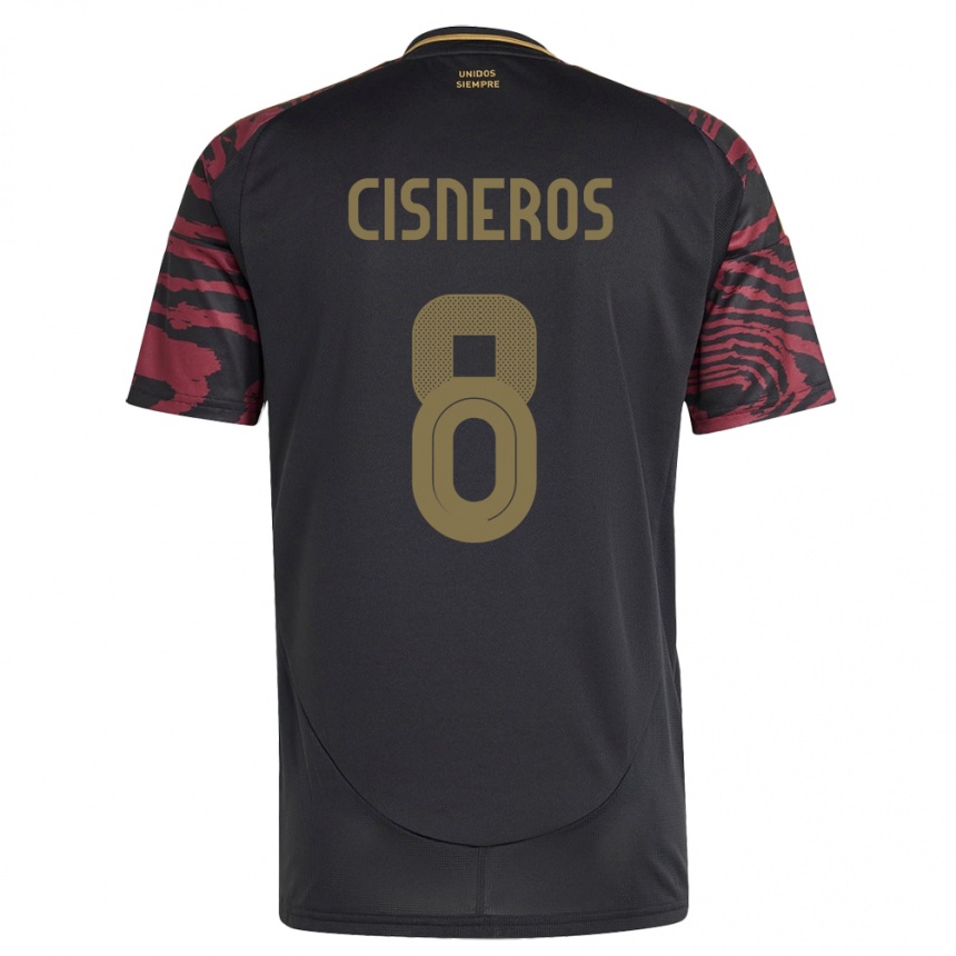 Hombre Fútbol Camiseta Perú Geraldine Cisneros #8 Negro 2ª Equipación 24-26 Argentina