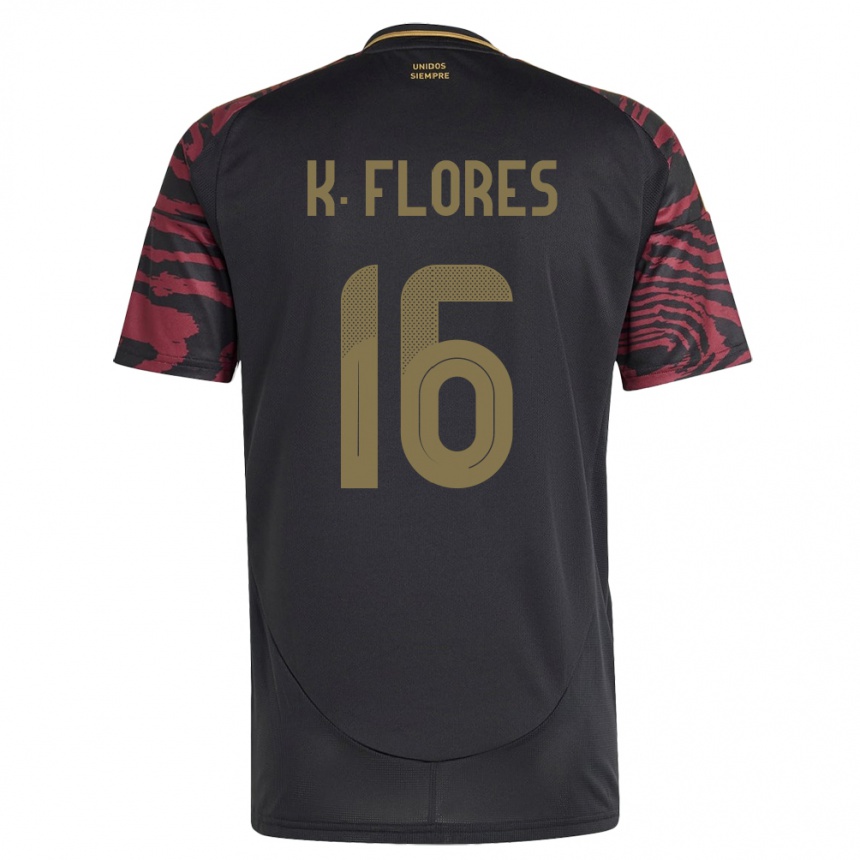 Hombre Fútbol Camiseta Perú Kimbherly Flores #16 Negro 2ª Equipación 24-26 Argentina