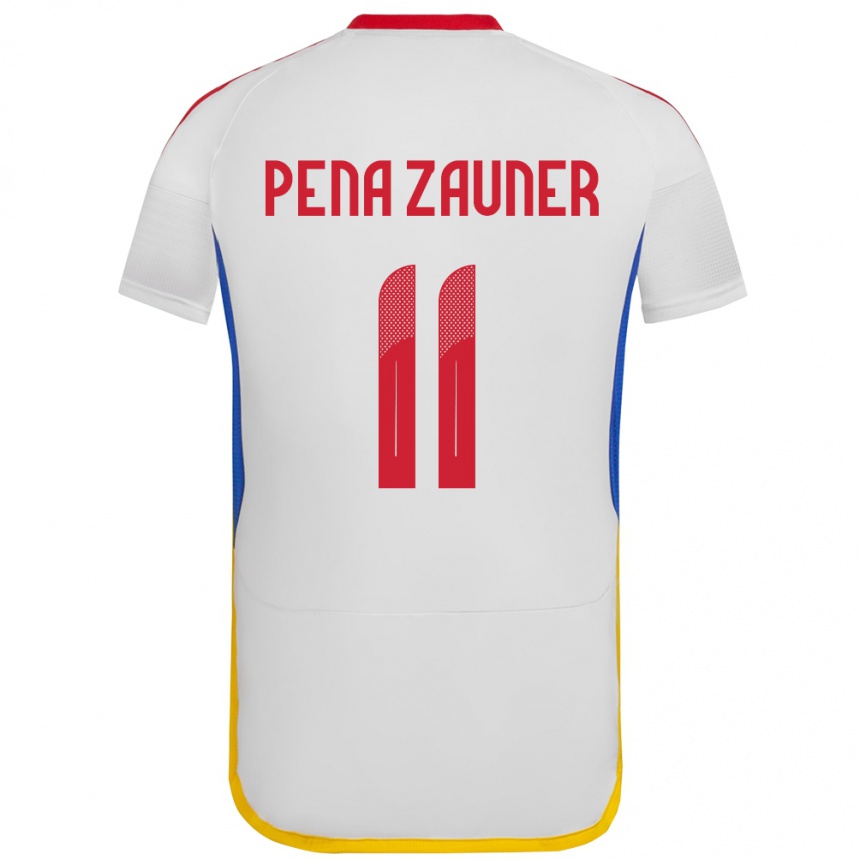 Hombre Fútbol Camiseta Venezuela Enrique Peña Zauner #11 Blanco 2ª Equipación 24-26 Argentina