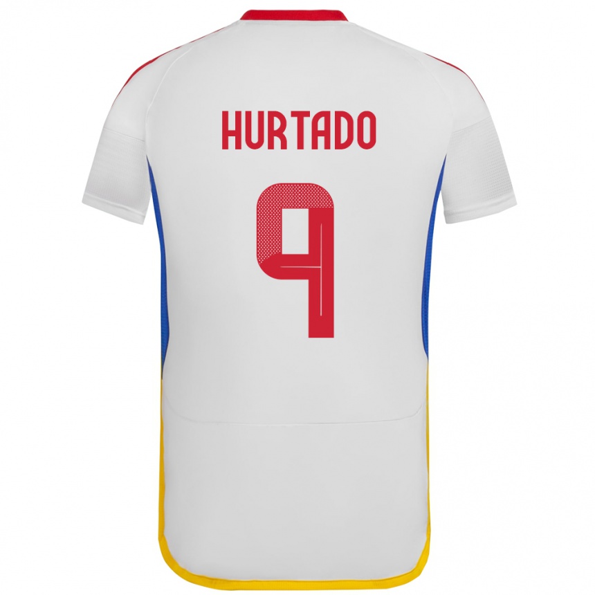 Hombre Fútbol Camiseta Venezuela Jan Hurtado #9 Blanco 2ª Equipación 24-26 Argentina