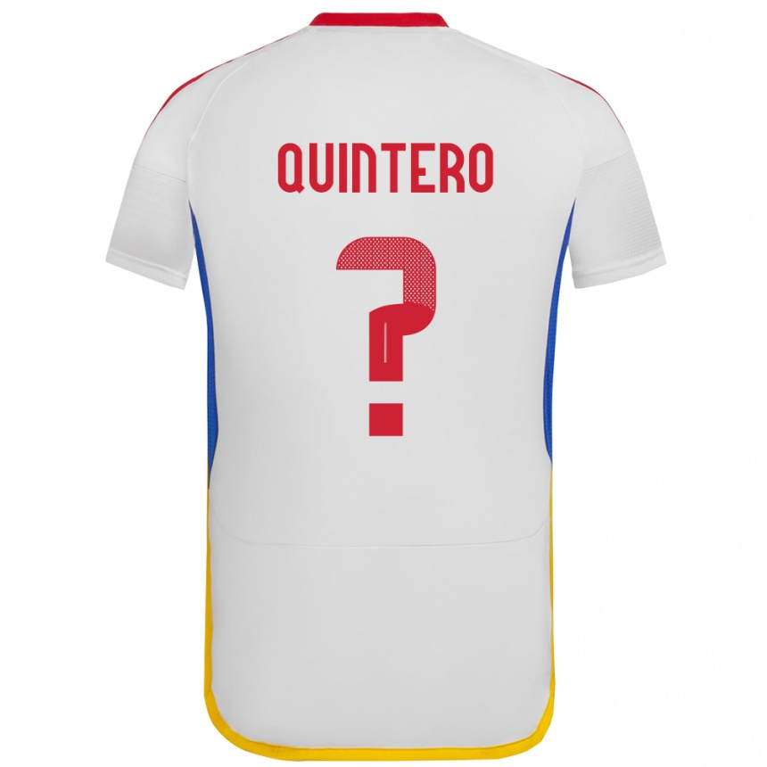 Hombre Fútbol Camiseta Venezuela Teo Quintero #0 Blanco 2ª Equipación 24-26 Argentina