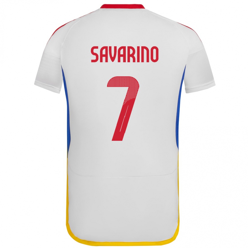 Hombre Fútbol Camiseta Venezuela Jefferson Savarino #7 Blanco 2ª Equipación 24-26 Argentina