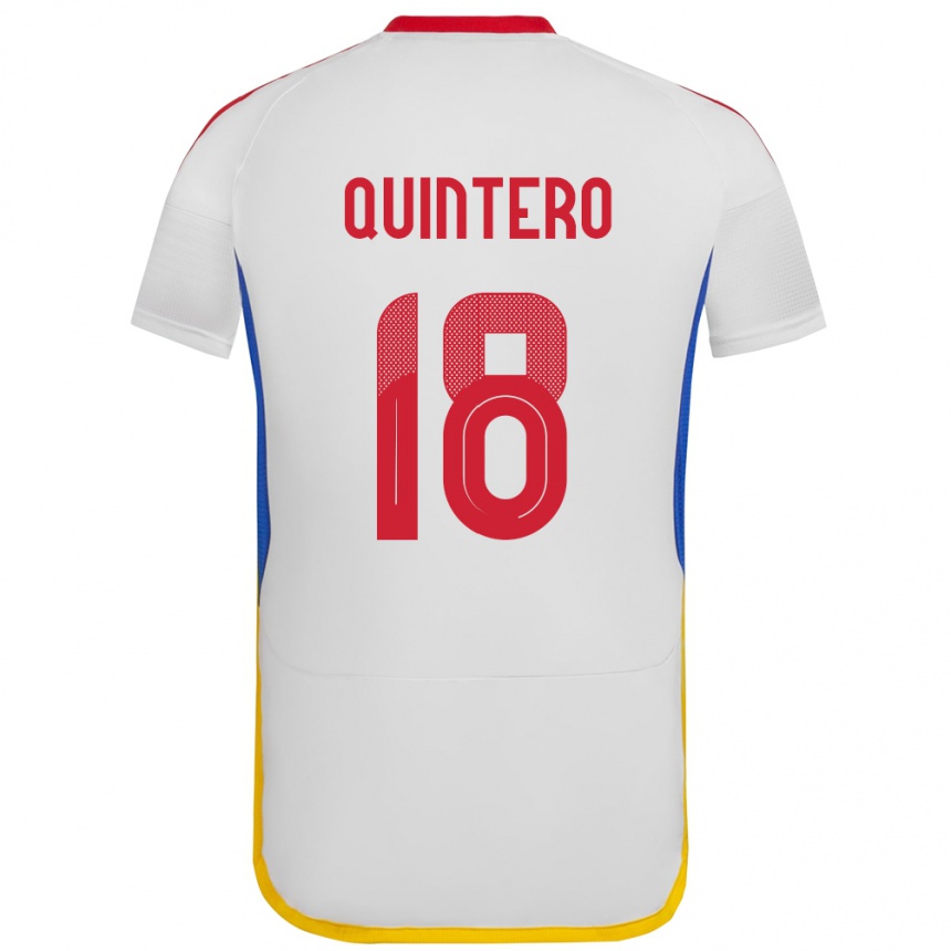 Hombre Fútbol Camiseta Venezuela Jesús Quintero #18 Blanco 2ª Equipación 24-26 Argentina