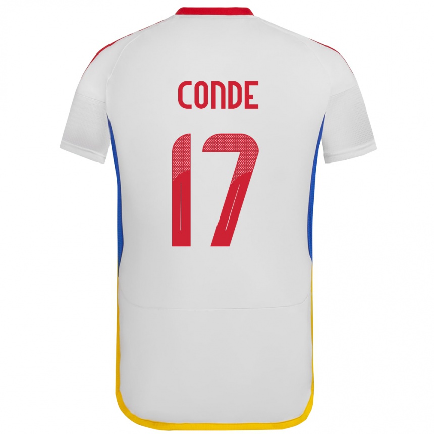 Hombre Fútbol Camiseta Venezuela Óscar Conde #17 Blanco 2ª Equipación 24-26 Argentina