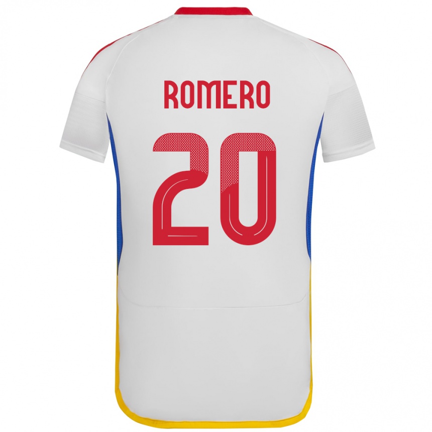 Hombre Fútbol Camiseta Venezuela Andrés Romero #20 Blanco 2ª Equipación 24-26 Argentina