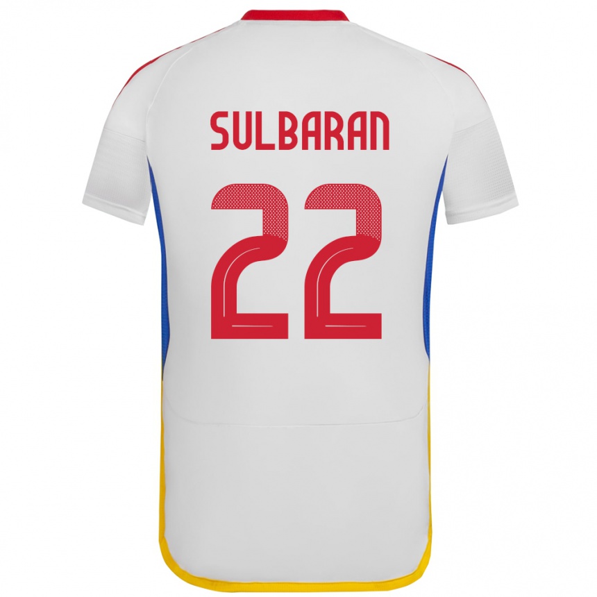 Hombre Fútbol Camiseta Venezuela Manuel Sulbarán #22 Blanco 2ª Equipación 24-26 Argentina