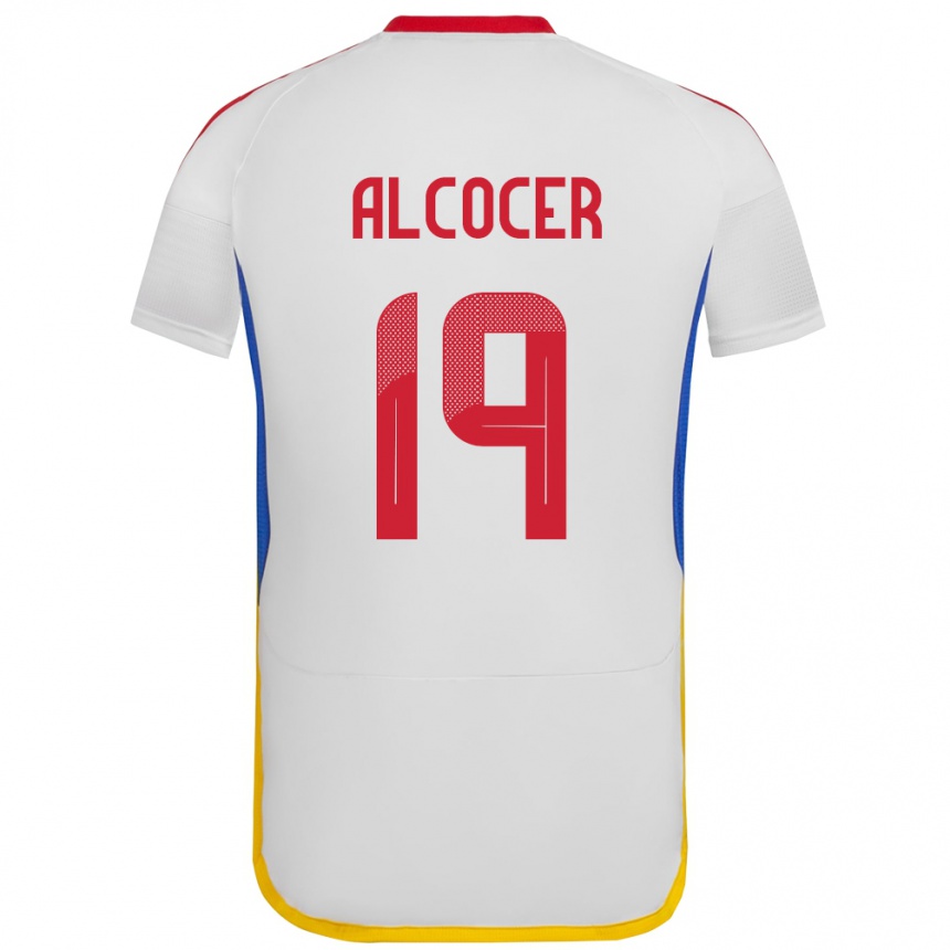 Hombre Fútbol Camiseta Venezuela Brayan Alcocer #19 Blanco 2ª Equipación 24-26 Argentina