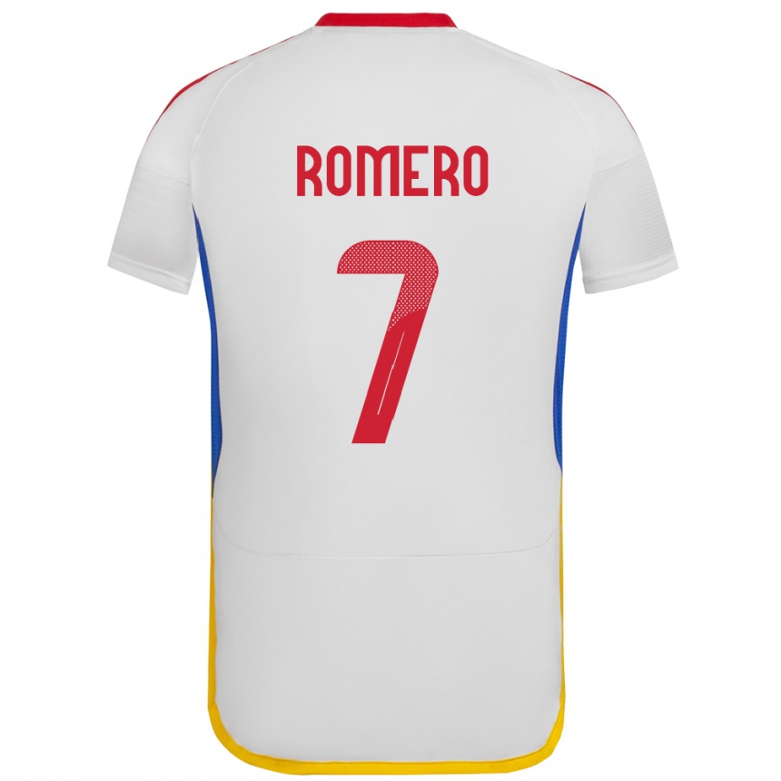 Hombre Fútbol Camiseta Venezuela Leenhan Romero #7 Blanco 2ª Equipación 24-26 Argentina