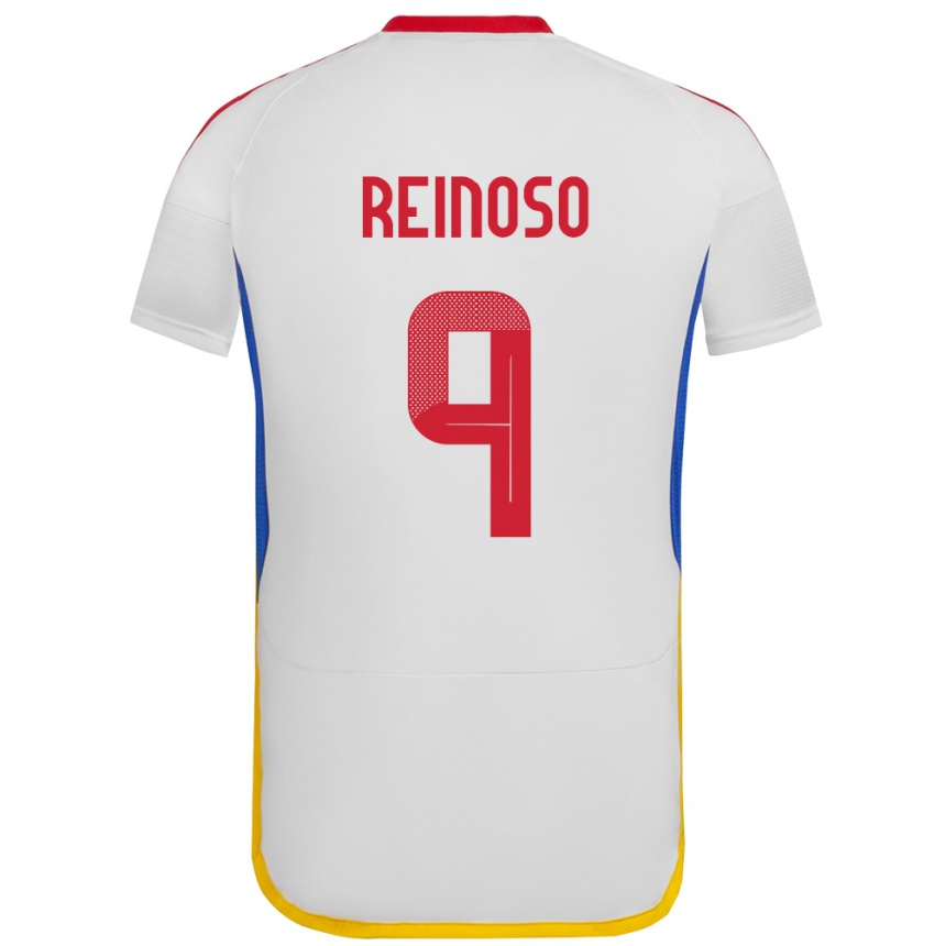 Hombre Fútbol Camiseta Venezuela Lucciano Reinoso #9 Blanco 2ª Equipación 24-26 Argentina