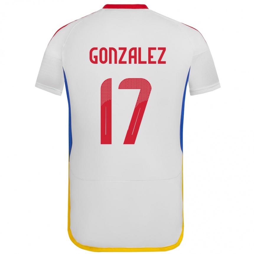 Hombre Fútbol Camiseta Venezuela Mayken González #17 Blanco 2ª Equipación 24-26 Argentina