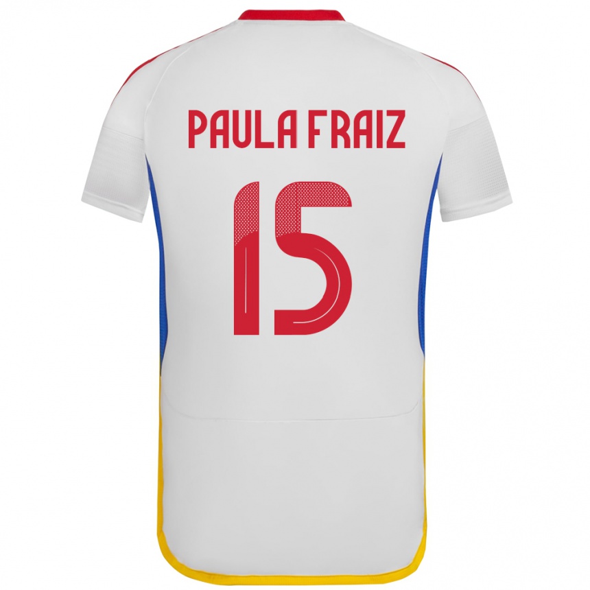 Hombre Fútbol Camiseta Venezuela Ana Paula Fraiz #15 Blanco 2ª Equipación 24-26 Argentina