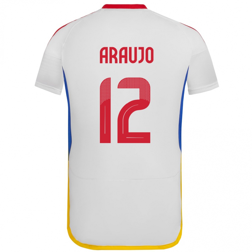 Hombre Fútbol Camiseta Venezuela Sabrina Araujo #12 Blanco 2ª Equipación 24-26 Argentina