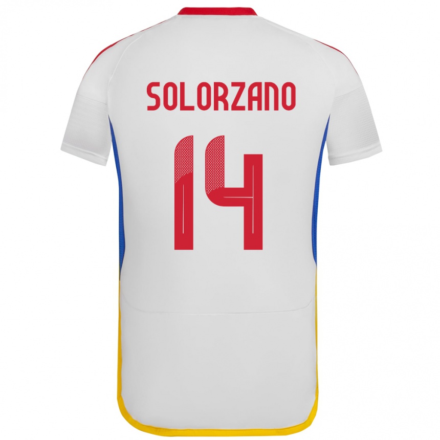 Hombre Fútbol Camiseta Venezuela Fabiola Solórzano #14 Blanco 2ª Equipación 24-26 Argentina