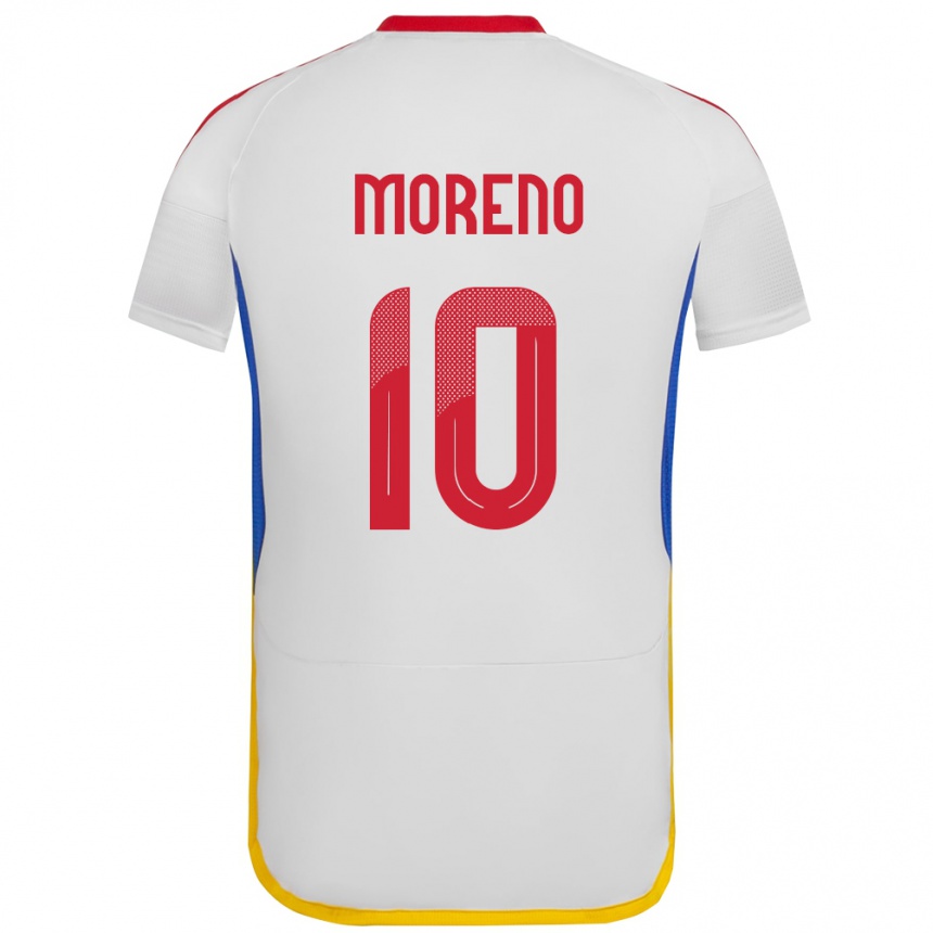 Hombre Fútbol Camiseta Venezuela Yerliane Moreno #10 Blanco 2ª Equipación 24-26 Argentina