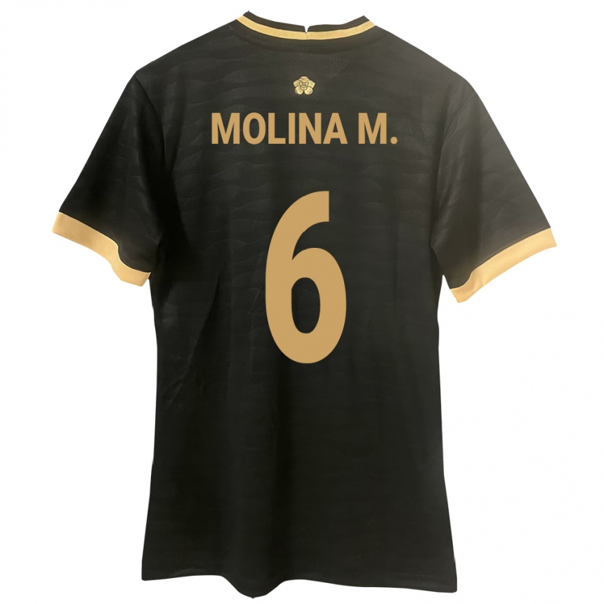 Hombre Fútbol Camiseta Panamá Mariana Molina #6 Negro 2ª Equipación 24-26 Argentina