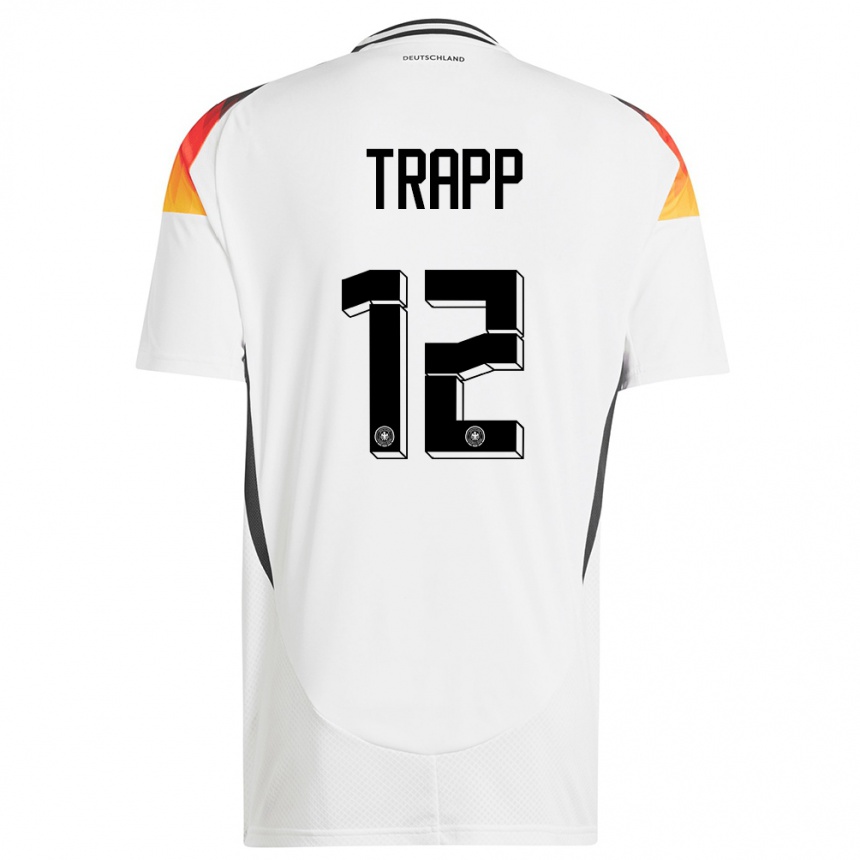 Mujer Fútbol Camiseta Alemania Kevin Trapp #12 Blanco 1ª Equipación 24-26 Argentina