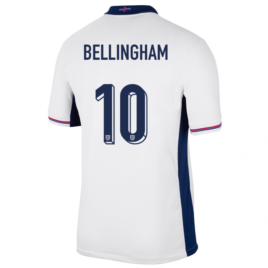 Mujer Fútbol Camiseta Inglaterra Jude Bellingham #10 Blanco 1ª Equipación 24-26 Argentina