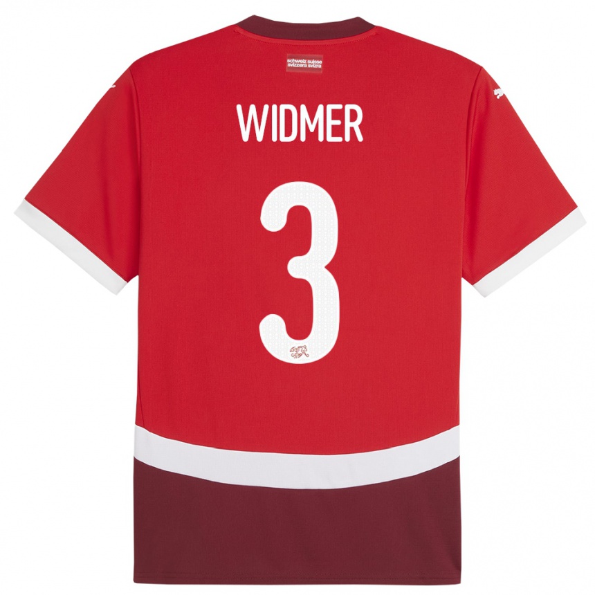 Mujer Fútbol Camiseta Suiza Silvan Widmer #3 Rojo 1ª Equipación 24-26 Argentina