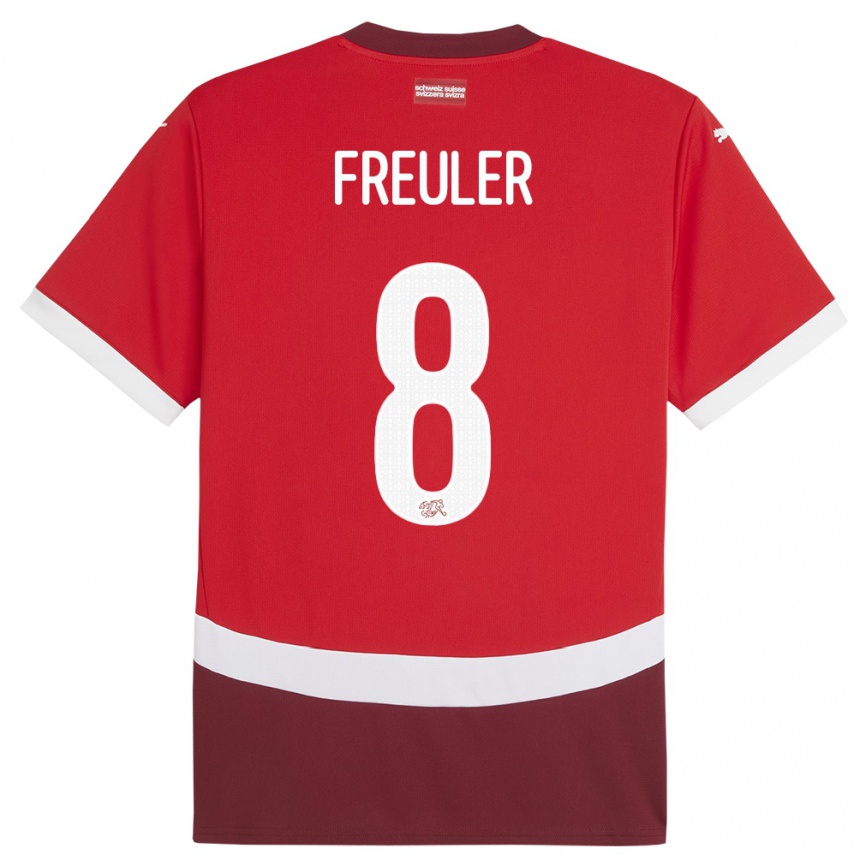 Mujer Fútbol Camiseta Suiza Remo Freuler #8 Rojo 1ª Equipación 24-26 Argentina