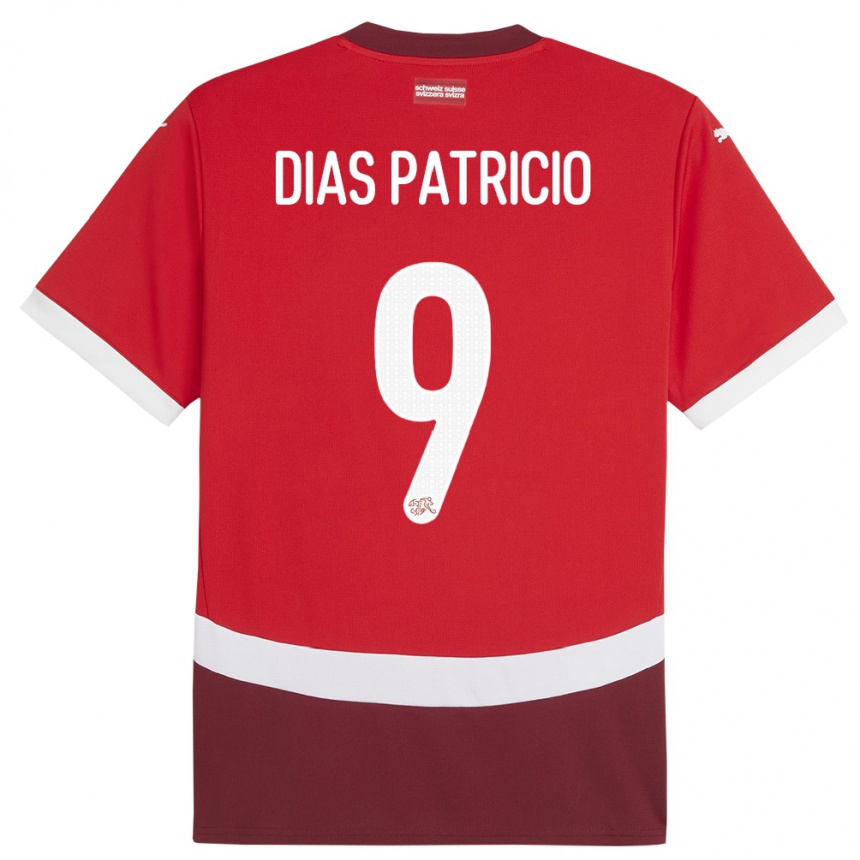 Mujer Fútbol Camiseta Suiza Alexandre Dias Patricio #9 Rojo 1ª Equipación 24-26 Argentina