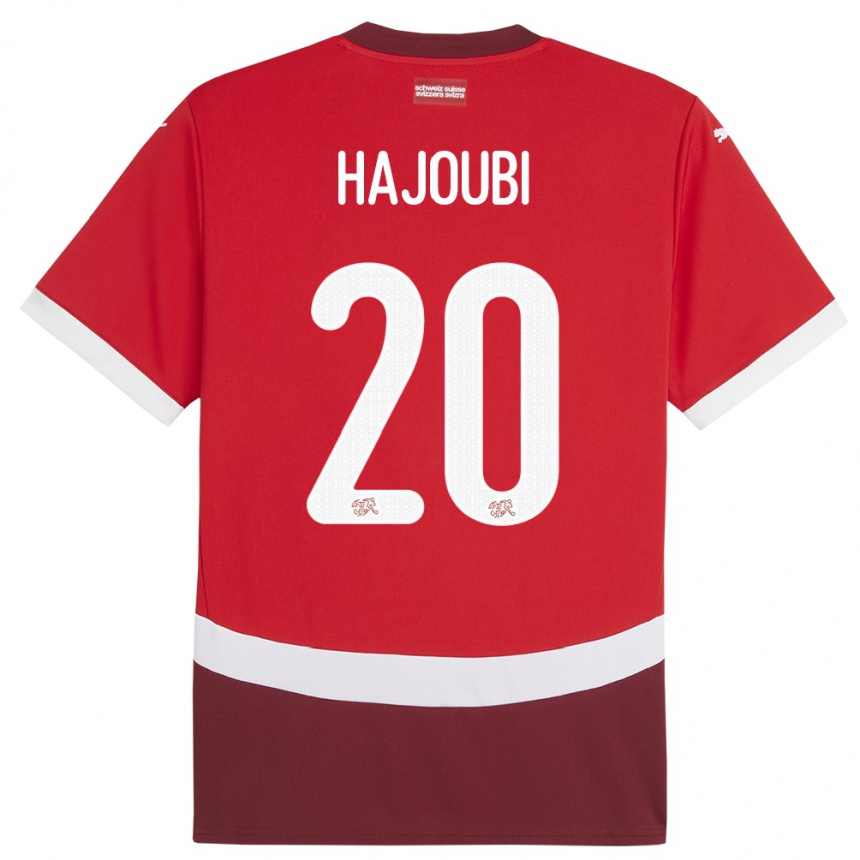 Mujer Fútbol Camiseta Suiza Amin Hajoubi #20 Rojo 1ª Equipación 24-26 Argentina