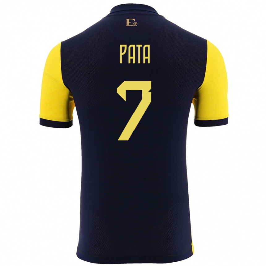 Mujer Fútbol Camiseta Ecuador Emerson Pata #7 Amarillo 1ª Equipación 24-26 Argentina