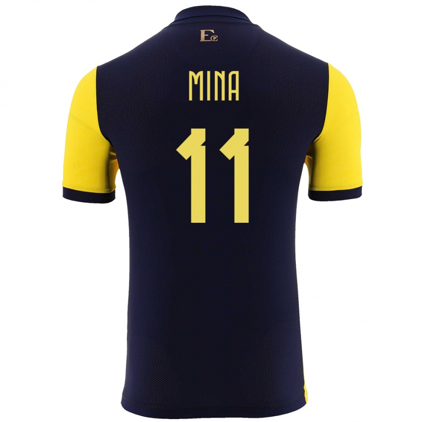 Mujer Fútbol Camiseta Ecuador Ariel Mina #11 Amarillo 1ª Equipación 24-26 Argentina