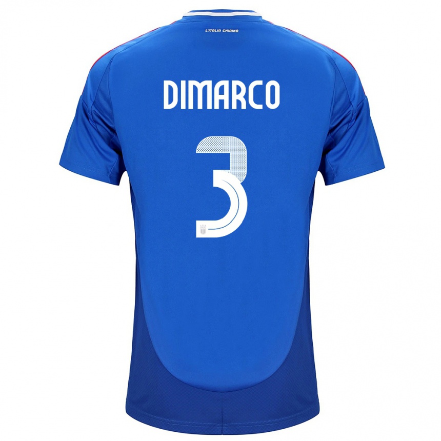 Mujer Fútbol Camiseta Italia Federico Dimarco #3 Azul 1ª Equipación 24-26 Argentina