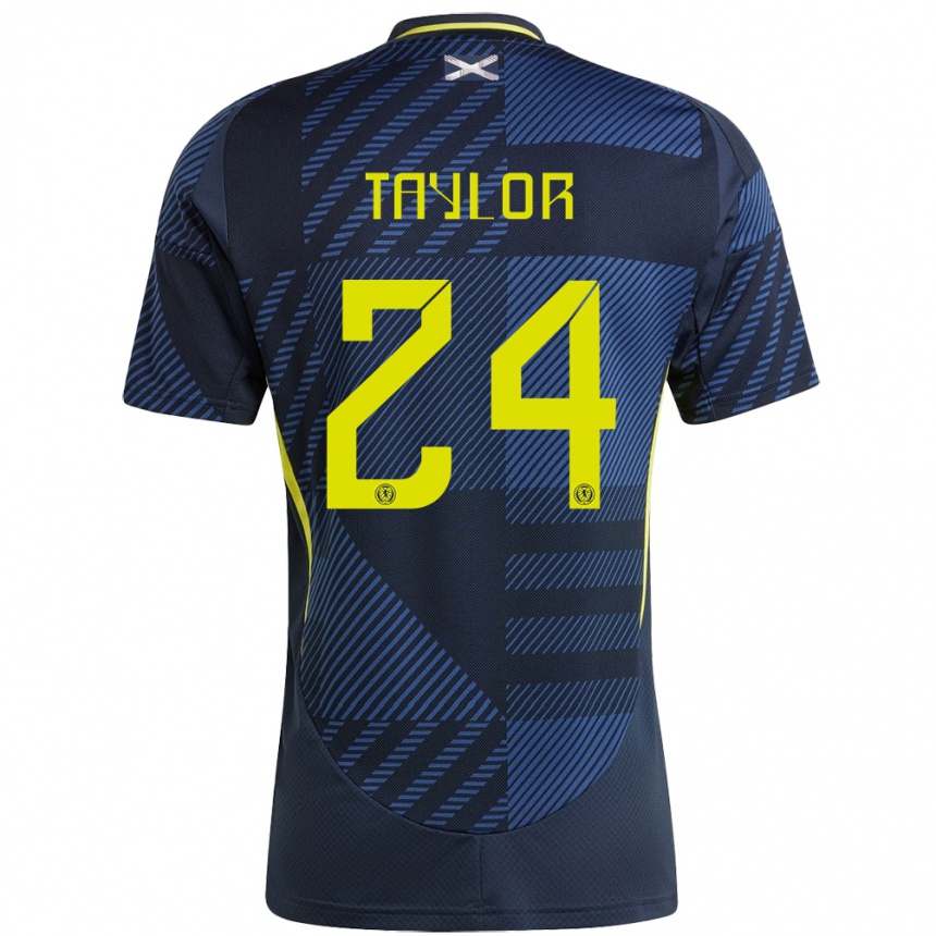 Mujer Fútbol Camiseta Escocia Greg Taylor #24 Azul Oscuro 1ª Equipación 24-26 Argentina