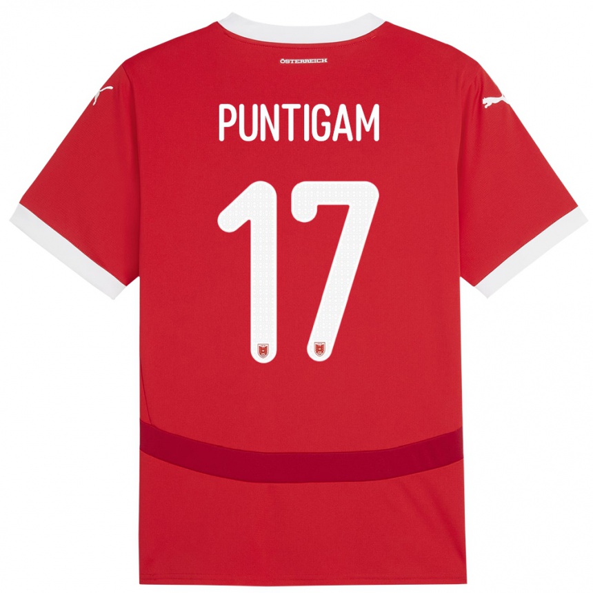 Mujer Fútbol Camiseta Austria Sarah Puntigam #17 Rojo 1ª Equipación 24-26 Argentina