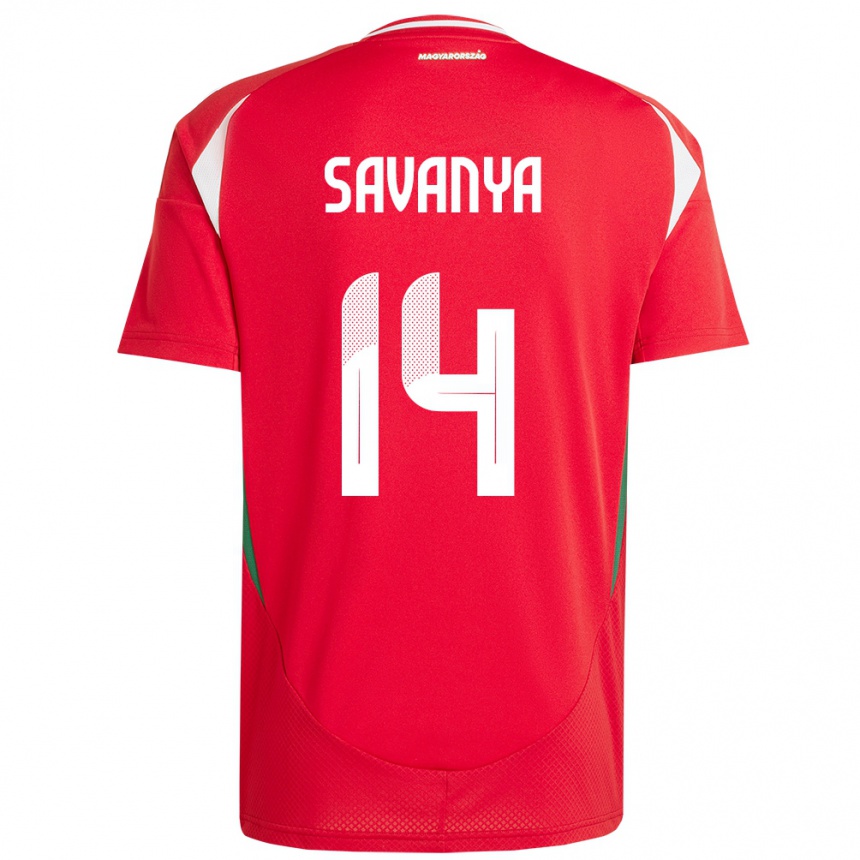 Mujer Fútbol Camiseta Hungría Csilla Savanya #14 Rojo 1ª Equipación 24-26 Argentina