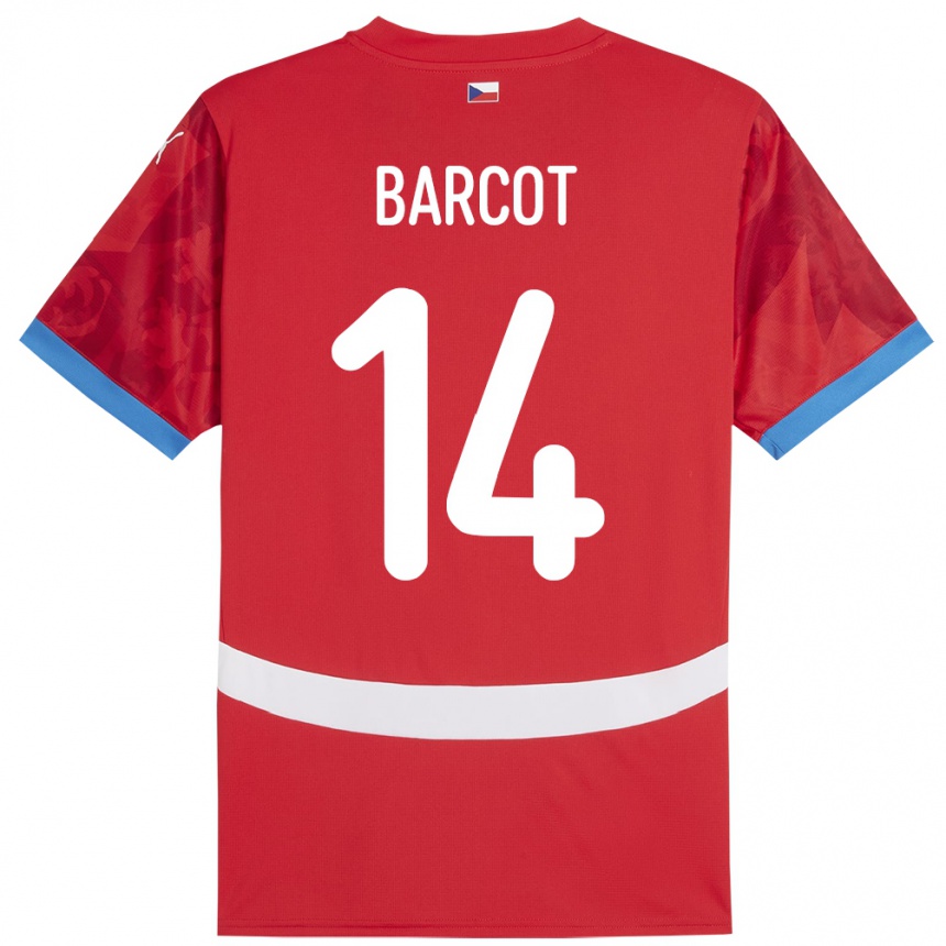 Mujer Fútbol Camiseta Chequia David Barcot #14 Rojo 1ª Equipación 24-26 Argentina