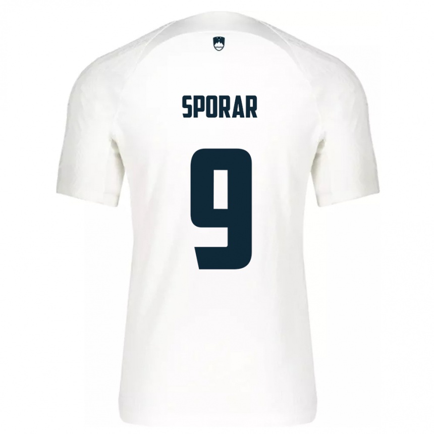 Mujer Fútbol Camiseta Eslovenia Andraz Sporar #9 Blanco 1ª Equipación 24-26 Argentina