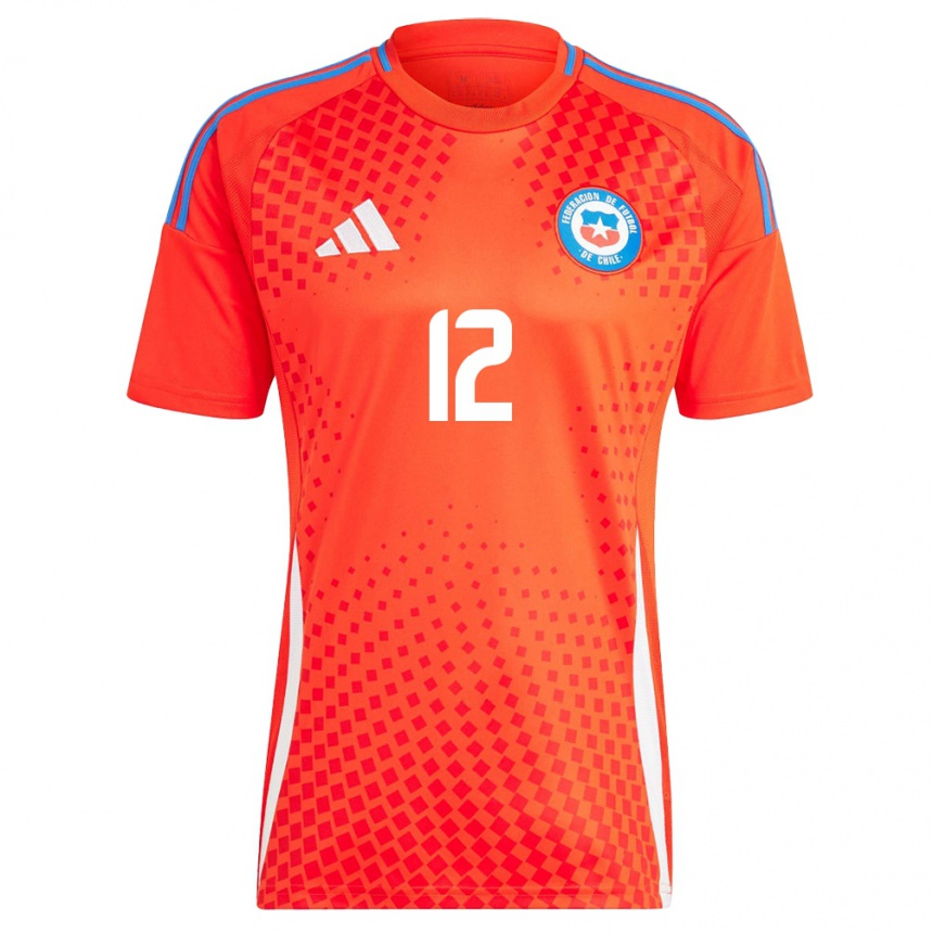 Mujer Fútbol Camiseta Chile Christian Bravo #12 Rojo 1ª Equipación 24-26 Argentina