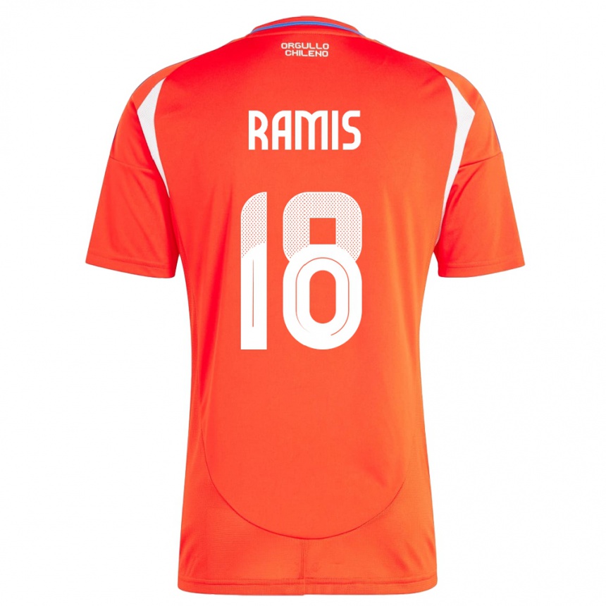 Mujer Fútbol Camiseta Chile Oliver Ramis #18 Rojo 1ª Equipación 24-26 Argentina