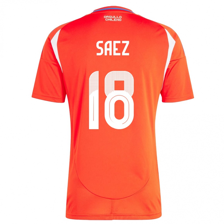 Mujer Fútbol Camiseta Chile Camila Sáez #18 Rojo 1ª Equipación 24-26 Argentina