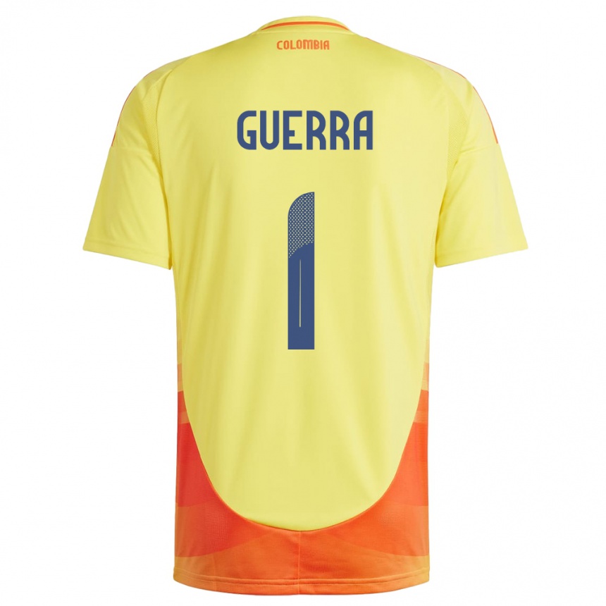 Mujer Fútbol Camiseta Colombia Sebastián Guerra #1 Amarillo 1ª Equipación 24-26 Argentina