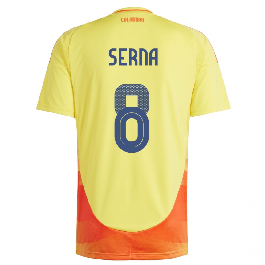 Mujer Fútbol Camiseta Colombia Liced Serna #8 Amarillo 1ª Equipación 24-26 Argentina