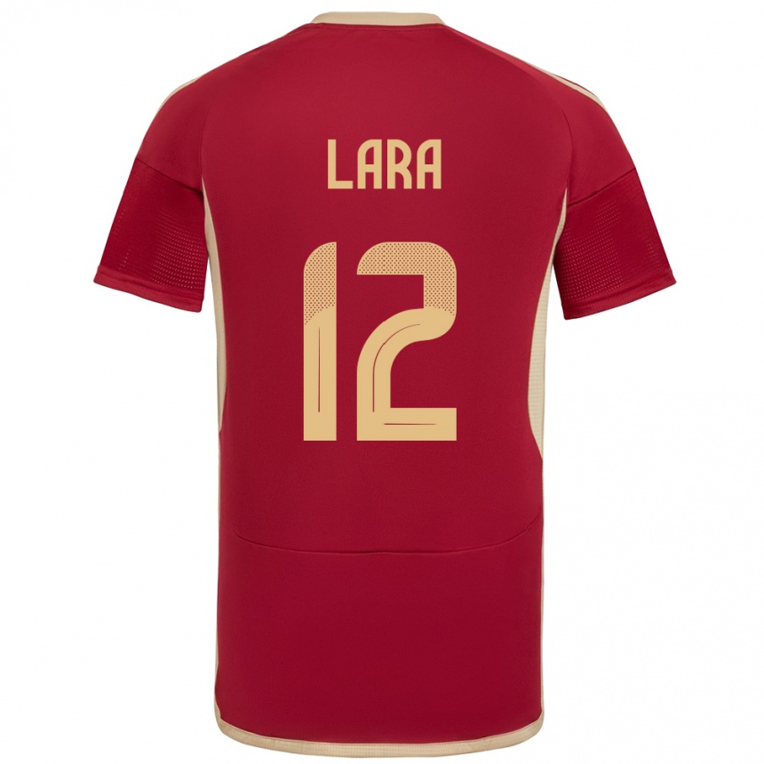 Mujer Fútbol Camiseta Venezuela Jesús Lara #12 Borgoña 1ª Equipación 24-26 Argentina