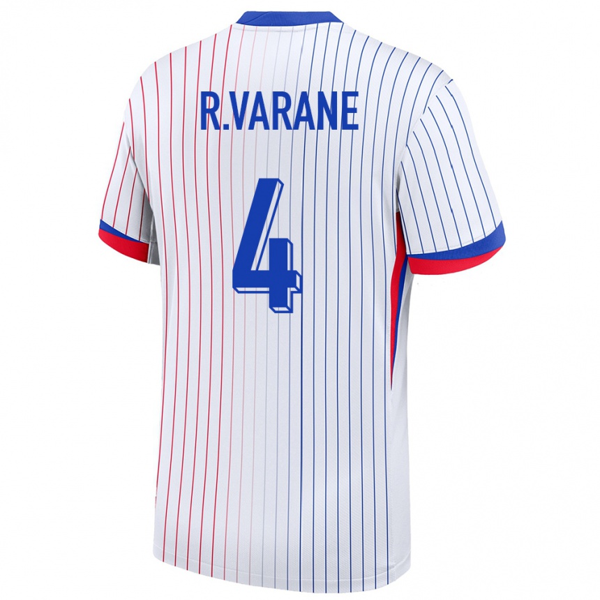 Mujer Fútbol Camiseta Francia Raphael Varane #4 Blanco 2ª Equipación 24-26 Argentina